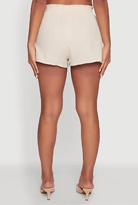 Womens Gauze Knit Drawstring Shorts,