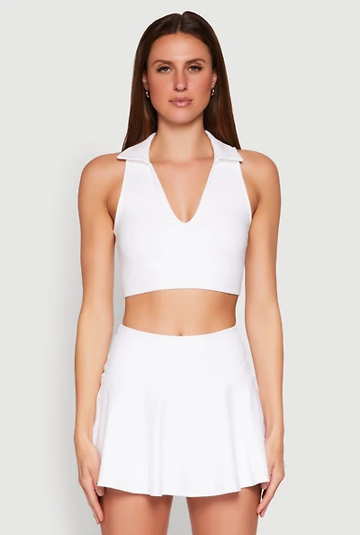 Polo Collar Sports Bra Top