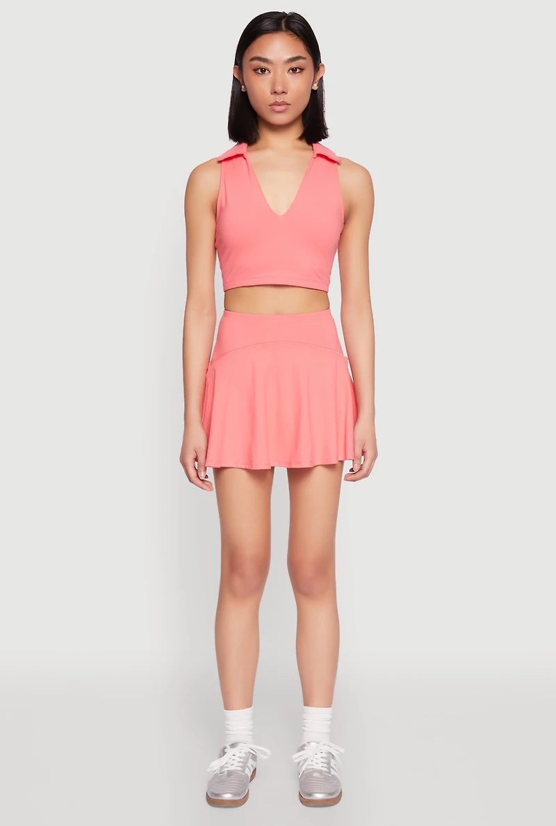 Polo Collar Sports Bra Top