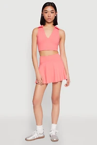 Polo Collar Sports Bra Top