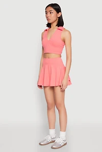 Polo Collar Sports Bra Top