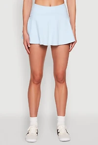Womens Tiered Back High Waist Skater Skort, L