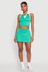 Womens Varsity Stripe Detail Skort, Green, Size L