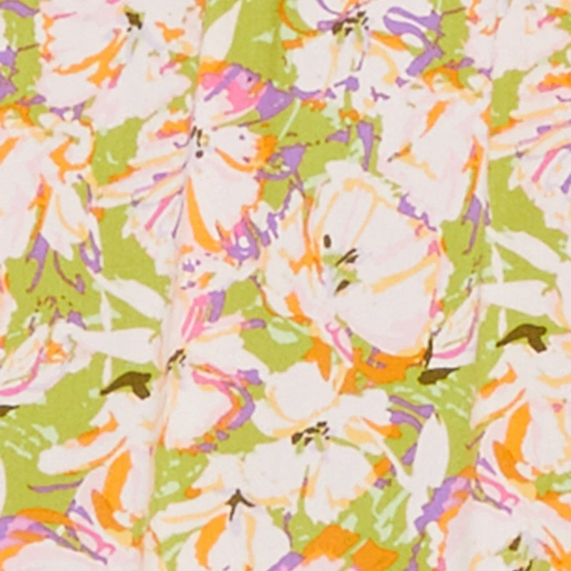 High Waisted Floral Print Tiered Skirt