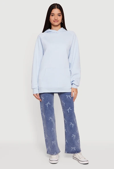 Oversized Fleece Long Sleeve Pullover Hoodie