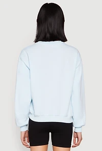 Womens Iris Sweet Cherry Graphic Print Sweatshirt, Blue, Size M