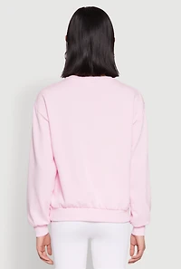 Womens Iris Sweet Cherry Graphic Print Sweatshirt, Pink, Size S