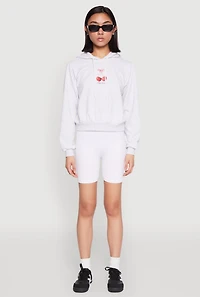 Womens Iris Very Cherry Graphic Print Hoodie, Grey, Size M