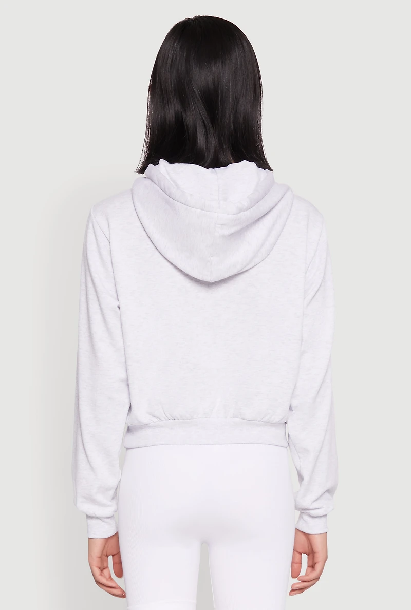 Womens Iris Very Cherry Graphic Print Hoodie, Grey, Size L