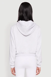 Womens Iris Very Cherry Graphic Print Hoodie, Grey, Size L