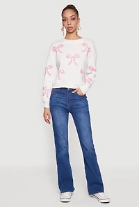 Patterned Sequin Long Sleeve Pullover Sweatshirt