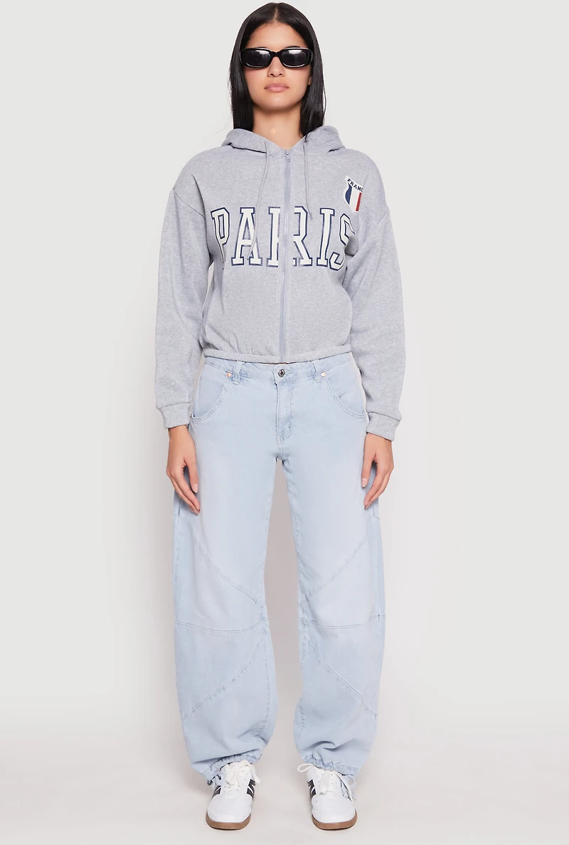 Destination Graphic Cropped Hooded Sweatshirt