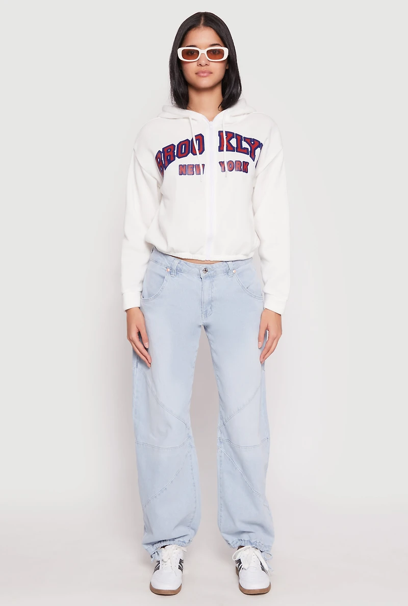 Destination Graphic Cropped Hooded Sweatshirt