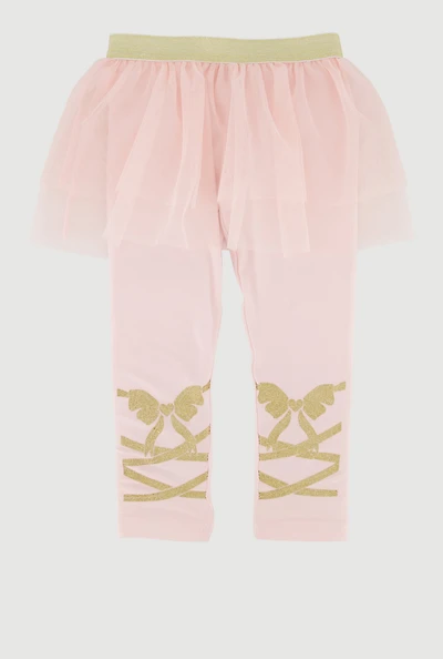 Toddler Girls Glitter Graphic Tutu Leggings