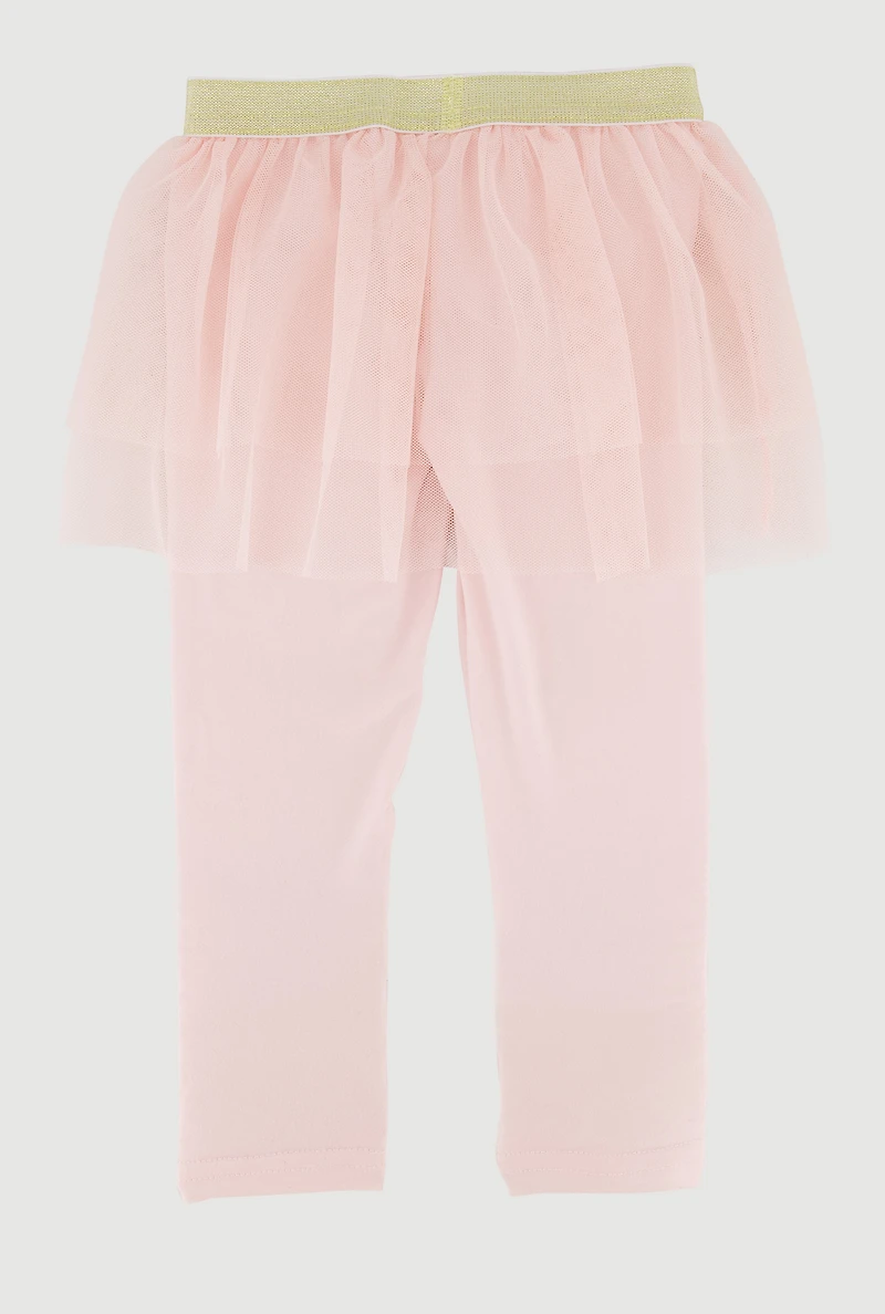 Toddler Girls Glitter Graphic Tutu Leggings