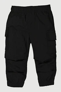 Toddler Girls Solid Nylon Cargo Joggers