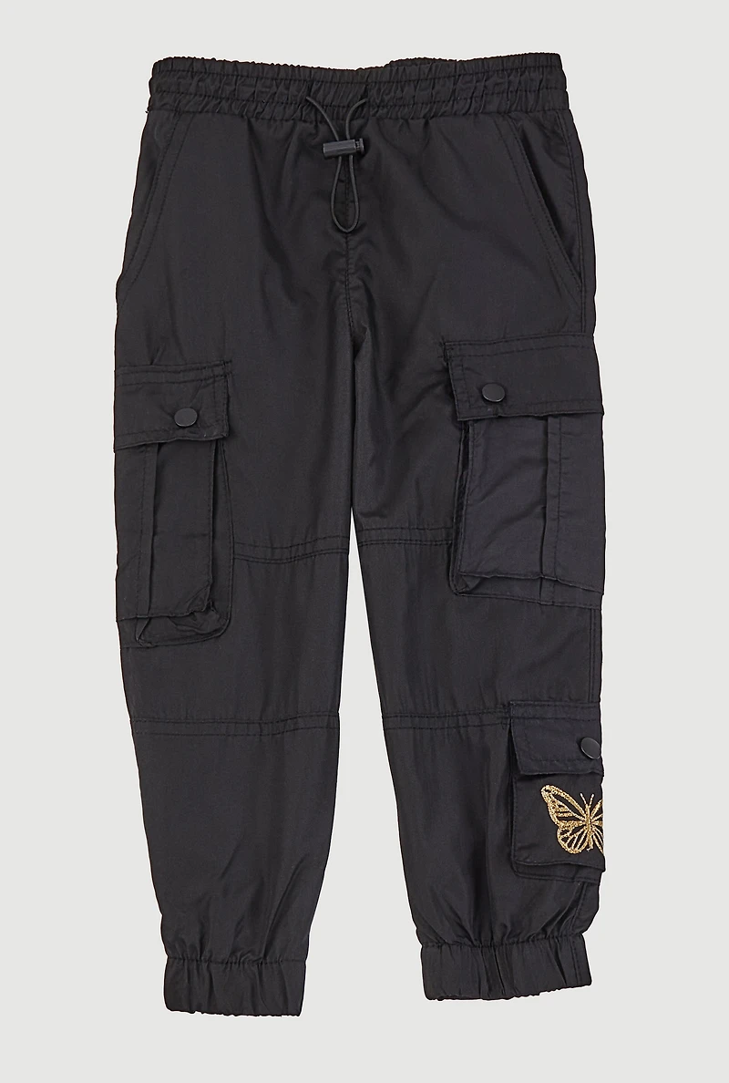 Toddler Girls Butterfly Parachute Cargo Pants, 3T