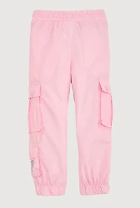 Toddler Girls Butterfly Parachute Cargo Pants, Pink,