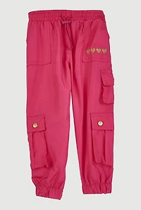 Toddler Girls Heart Detail Cargo Joggers