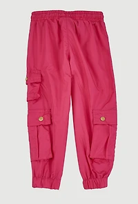 Toddler Girls Heart Detail Cargo Joggers, Pink, Size 3T