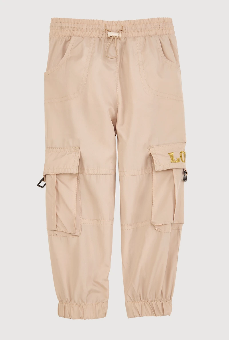 Toddler Girls Love Parachute Cargo Joggers,