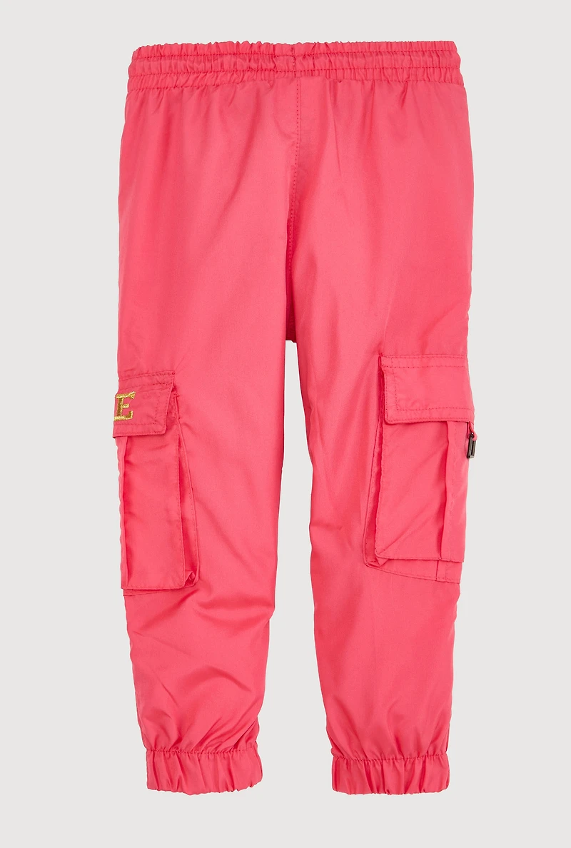Toddler Girls Love Parachute Cargo Joggers, Pink, Size 3T