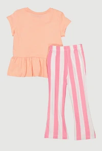 Toddler Girls One Of A Kind Minnie Mouse Top and Striped Pants