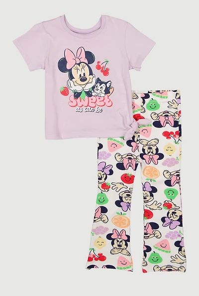 Toddler Girls Sweet As Can Be Minnie Mouse Top and Flare Pants