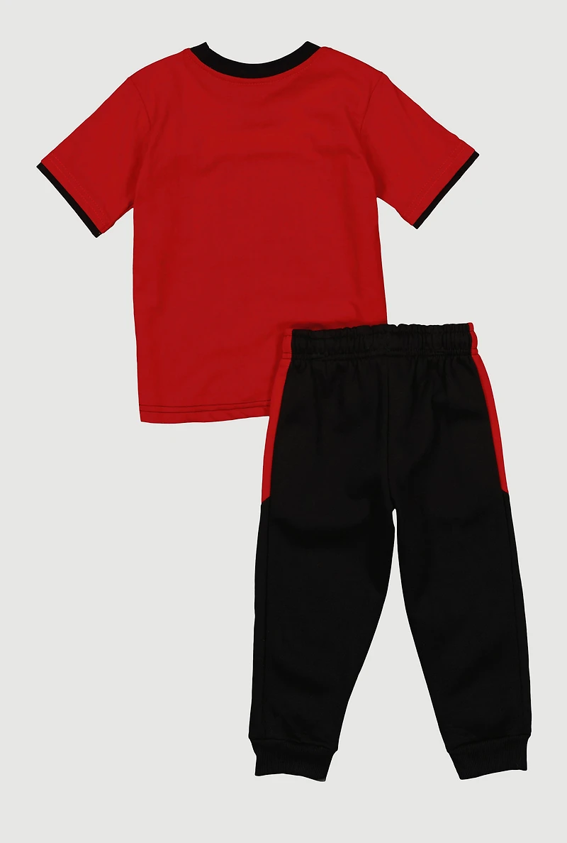Toddler Boys King Respect Graphic Tee and Joggers Set