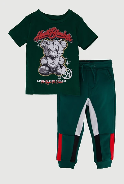 Toddler Boys Heart Breaker Graphic Tee and Joggers