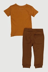 Toddler Boys Hustle Bear Graphic Tee and Joggers Set