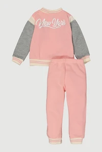 Toddler Girls New York Back Graphic Jacket and Sweatpants
