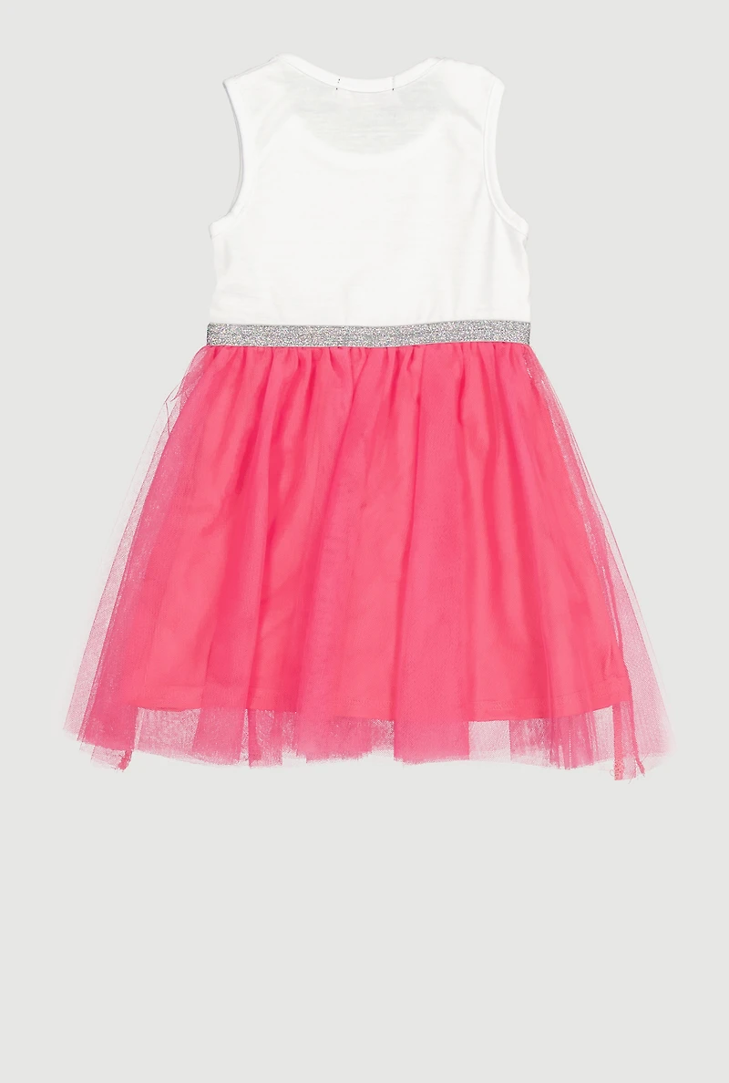 Toddler Girls Rainbow Studded Tutu Dress, Pink, Size 2T