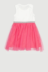 Toddler Girls Rainbow Studded Tutu Dress, Pink, Size 2T