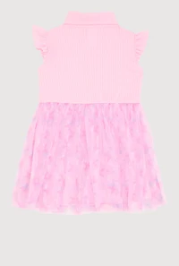 Toddler Girls Butterfly Print Tutu Dress, Pink, Size 2T