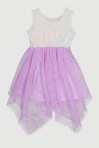 Toddler Girls Crochet Rainbow Heart Tutu Dress, Multi, Size 4T
