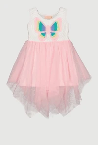 Toddler Girls Crochet Butterfly Tutu Dress, Pink, Size 3T