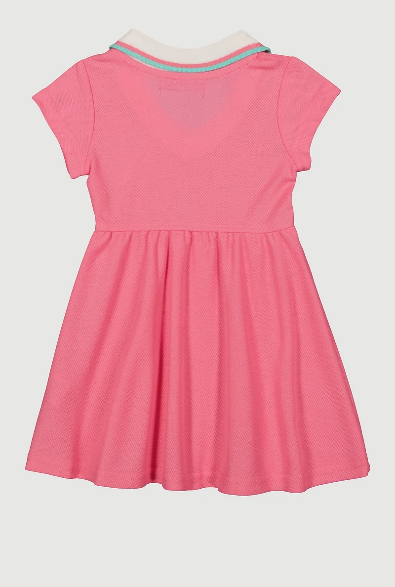 Toddler Girls Chenille Heart Skater Dress, Pink, Size 4T