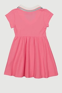 Toddler Girls Chenille Heart Skater Dress, Pink, Size 4T