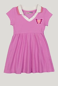 Toddler Girls Chenille Butterfly Skater Dress, Purple, Size 4T