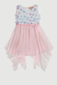 Toddler Girls 3D Butterfly Sequin Trim Tutu Dress, Multi,