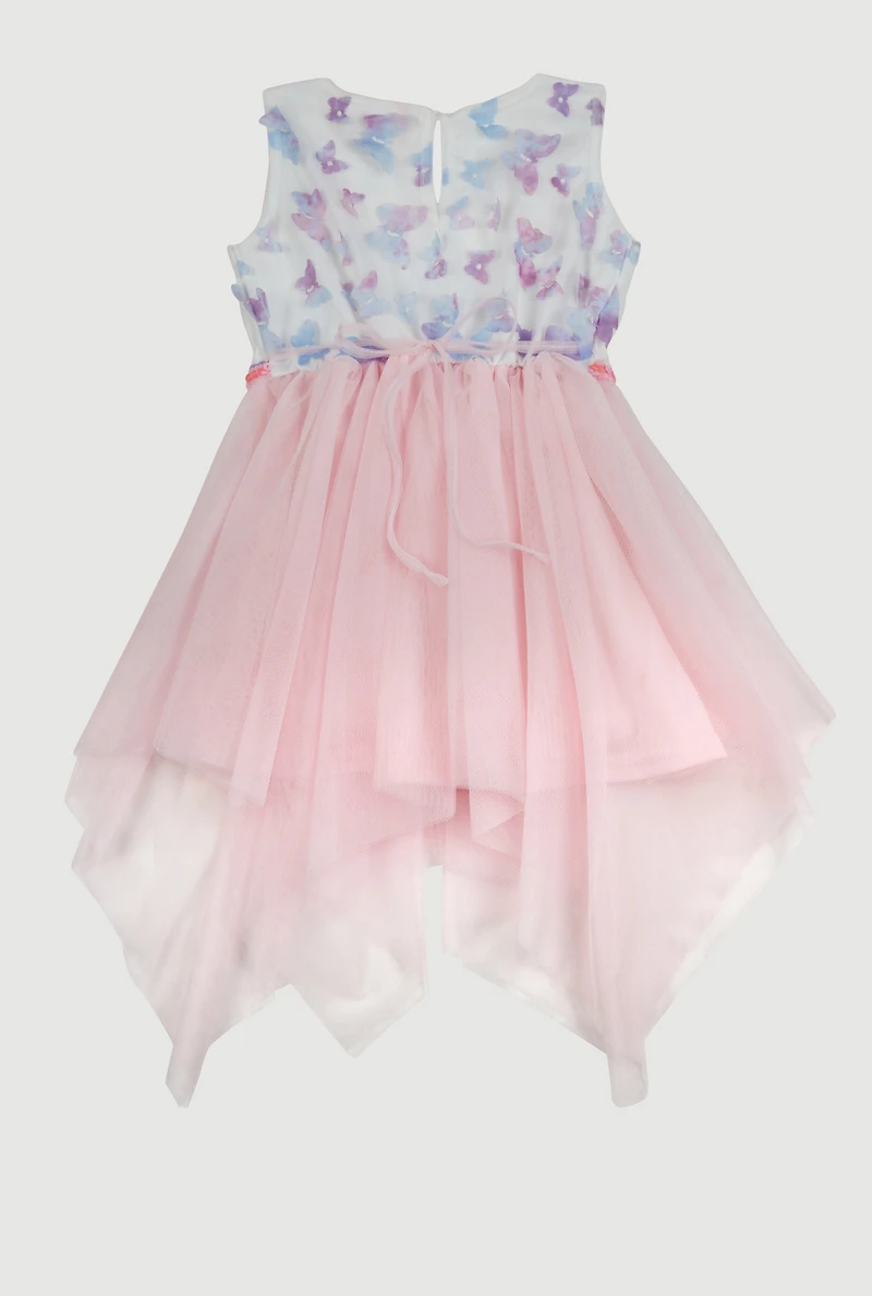 Toddler Girls 3D Butterfly Sequin Trim Tutu Dress, Multi, Size 3T