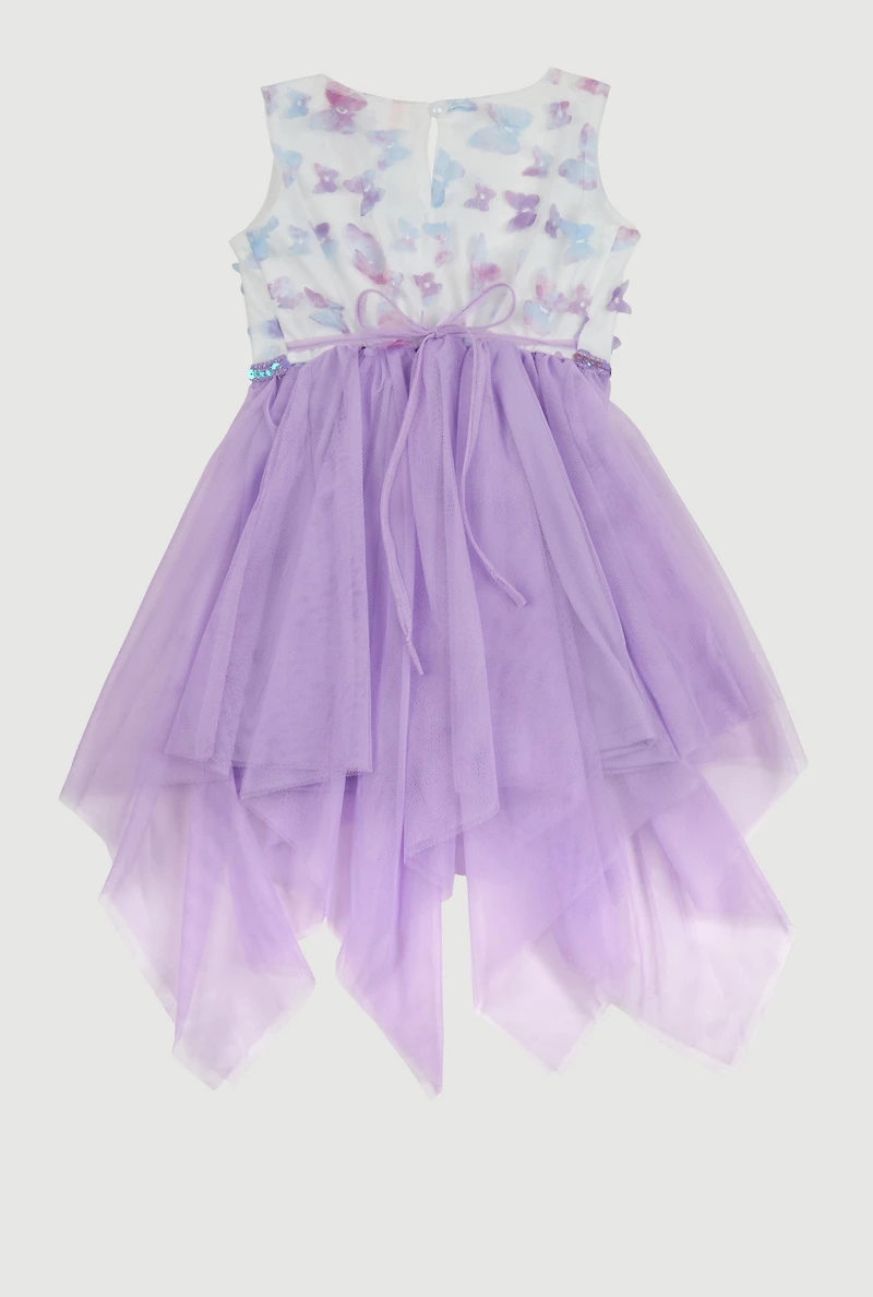 Toddler Girls 3D Butterfly Sequin Tutu Dress