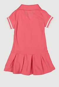 Toddler Girls Tennis Pleated Polo Dress, Pink, Size 3T