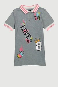 Toddler Girls Love 8 Graphic Polo Dress