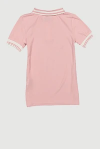 Toddler Girls Love 8 Graphic Polo Dress, Pink, Size 3T