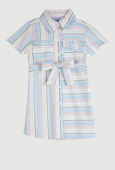 Toddler Girls Striped Shirt Dress,