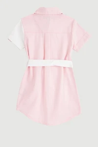 Toddler Girls Color Blocked Shirt Dress,