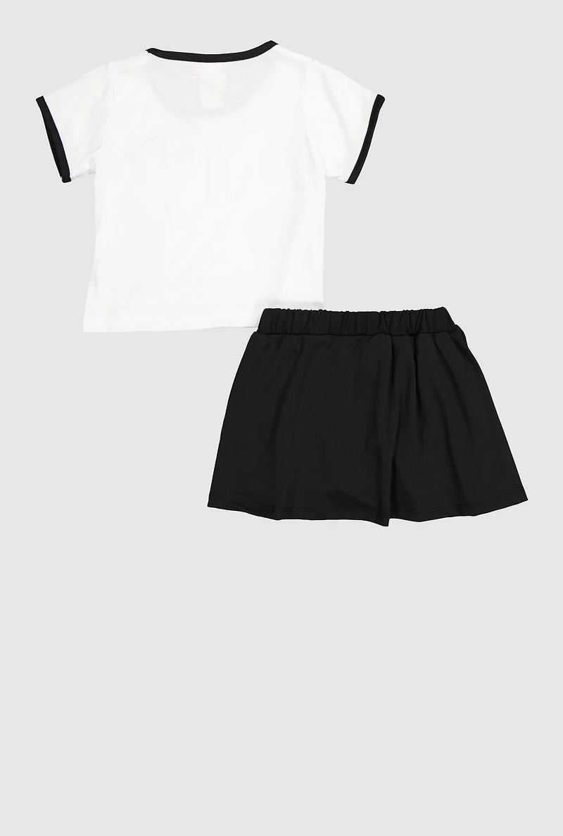 Toddler Girls NYC League Graphic Tee and Skort, Multi, Size 3T