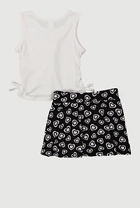 Toddler Girls Tennis Graphic Tank Top and Skort Set, Multi, Size 3T